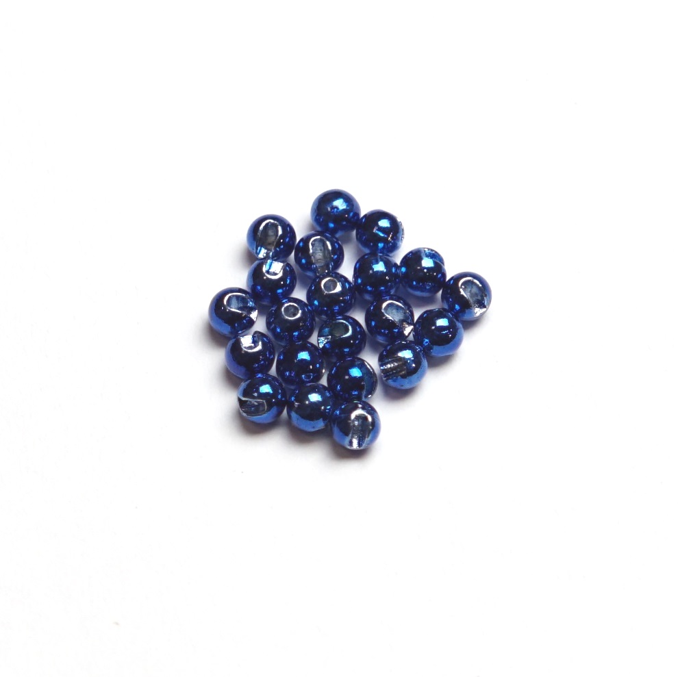 Główki wolframowe slotted metallic blue 3.0 mm 20 szt. tungsten beads